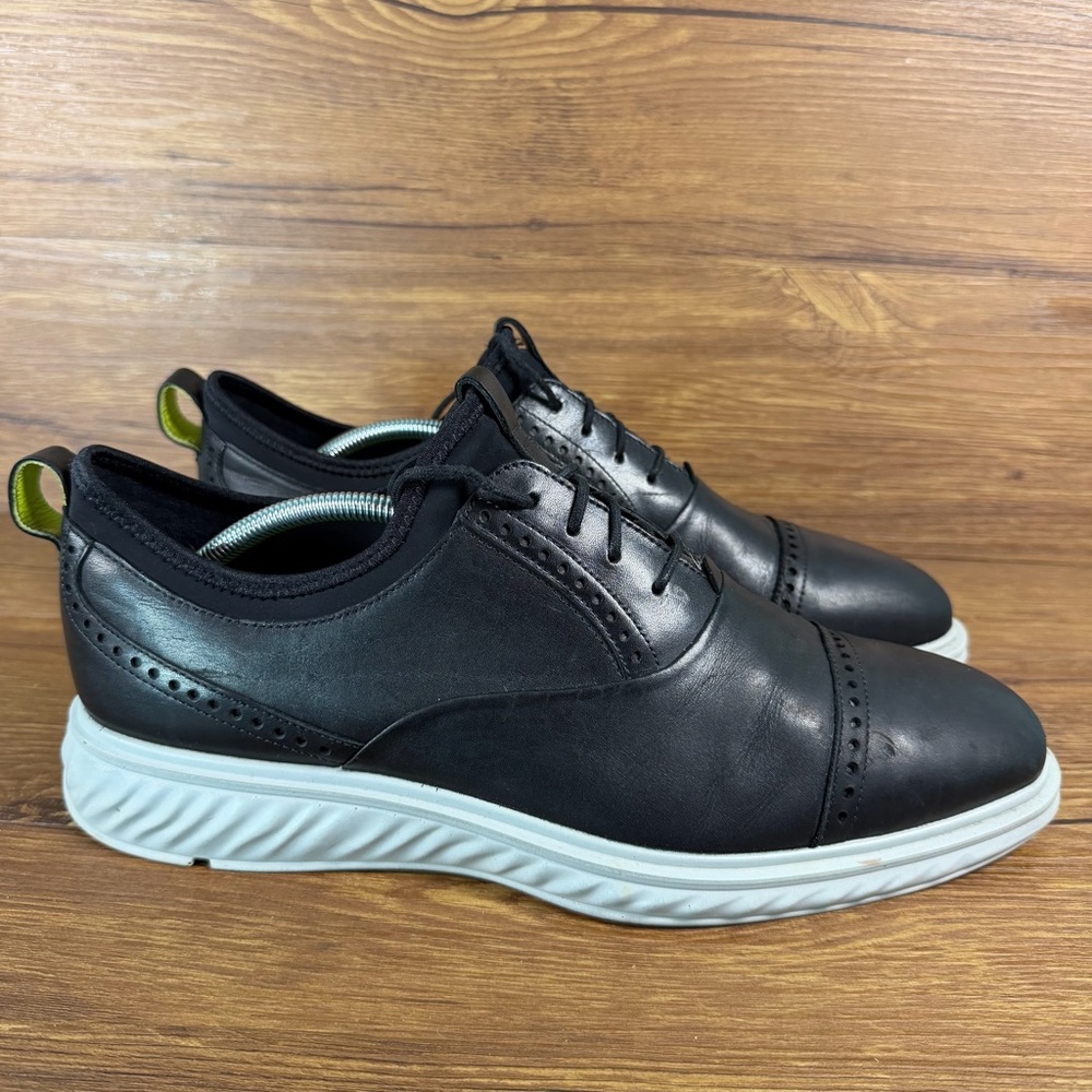 ECCO Men's ST.1 Hybrid Lite Black Leather Cap Toe Shoes Size‎ 12 (46) Sneakers